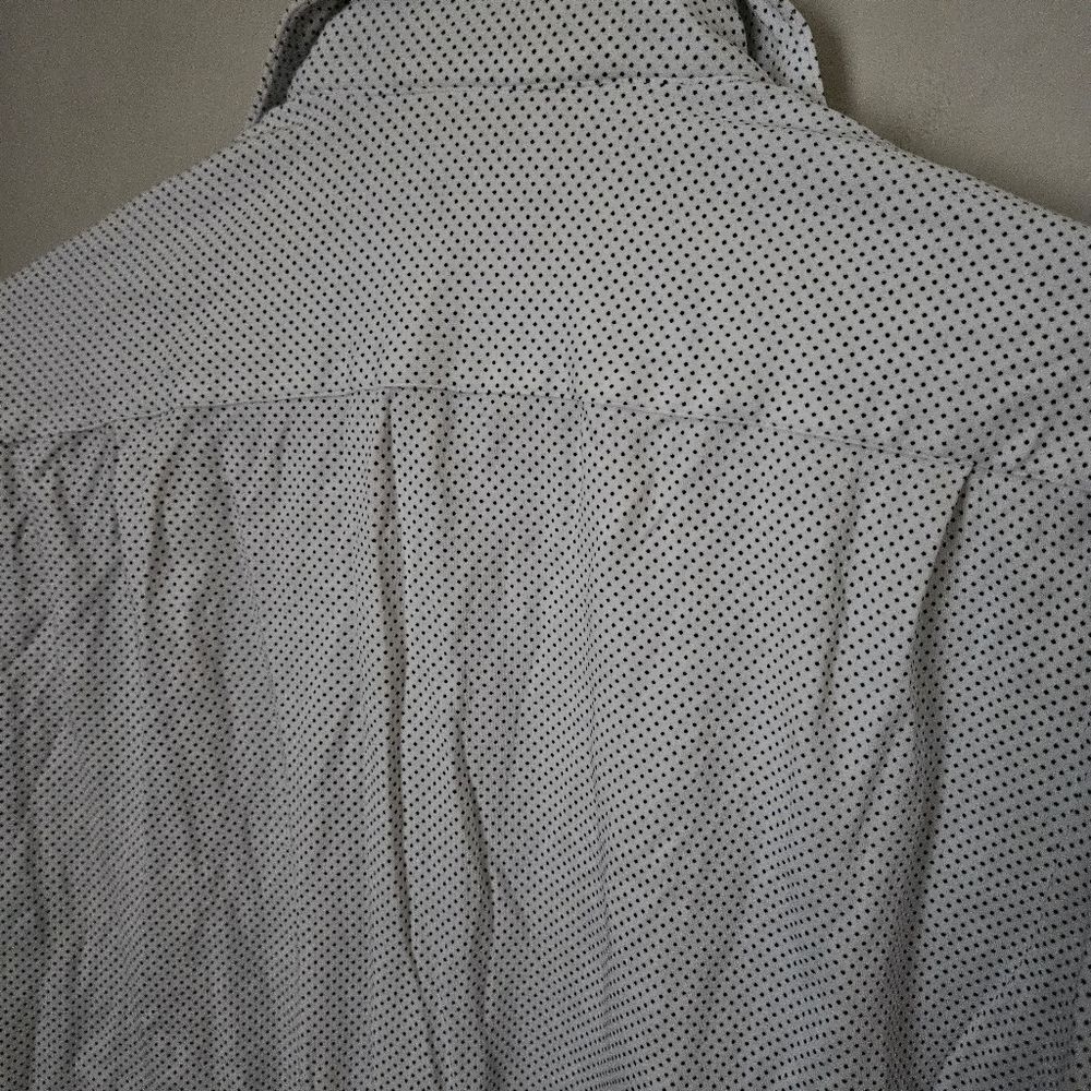 ZNT18 Button Down Shirt White Blue Polka Dot Print Neutral 16.5 34/35 - Picture 6 of 10